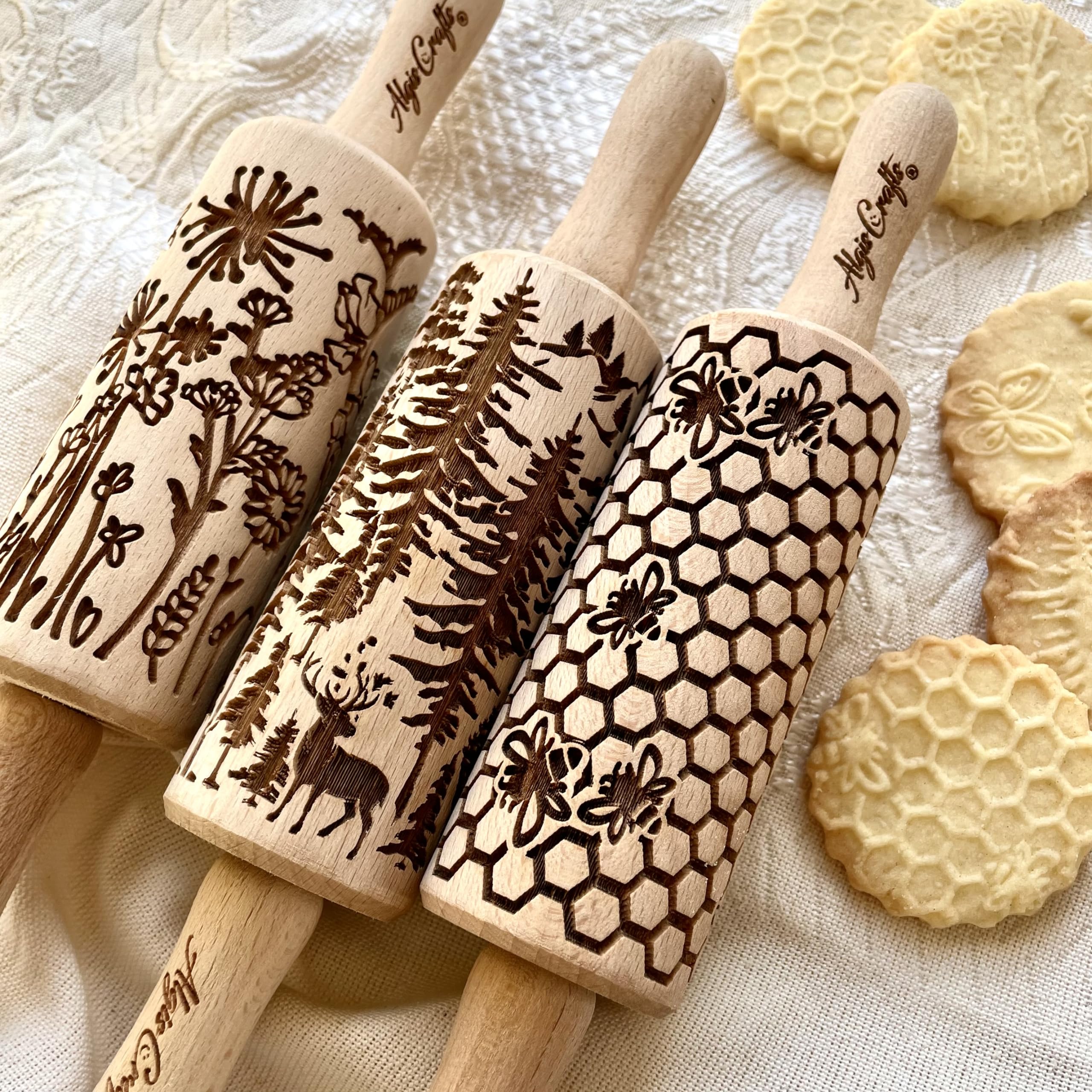 Wild 3 mini Embossed Rolling Pin Set including Bees
