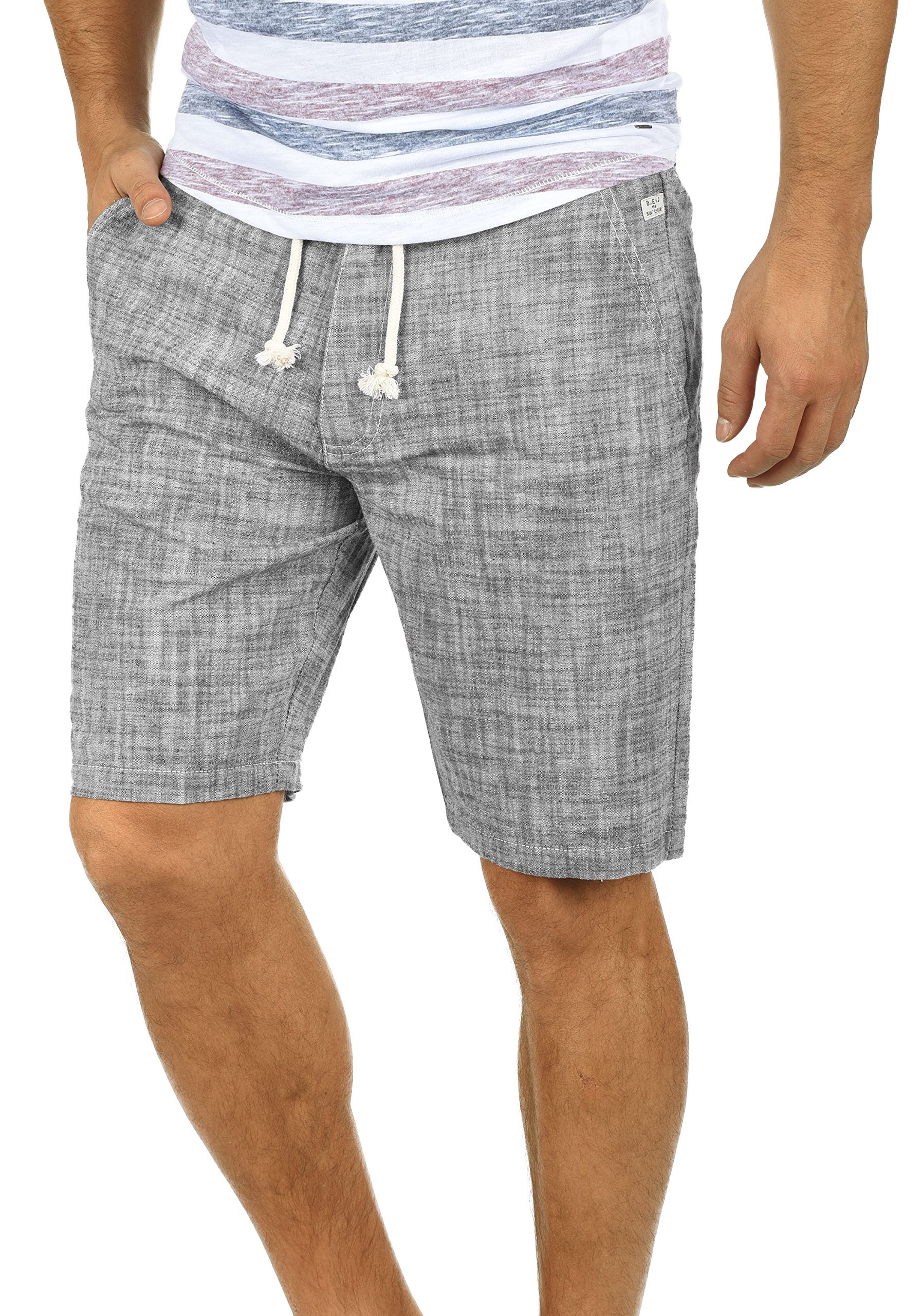 b BLEND BHBones - Pantalones Cortos de Lino para Hombre, diseño de Lino, Corte Regular