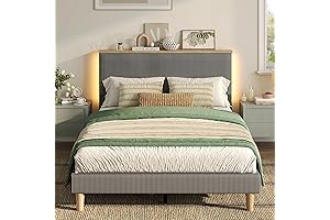 Bestier Queen Size Upholstered Bed with Headboard - Perfect for Teen Girls!