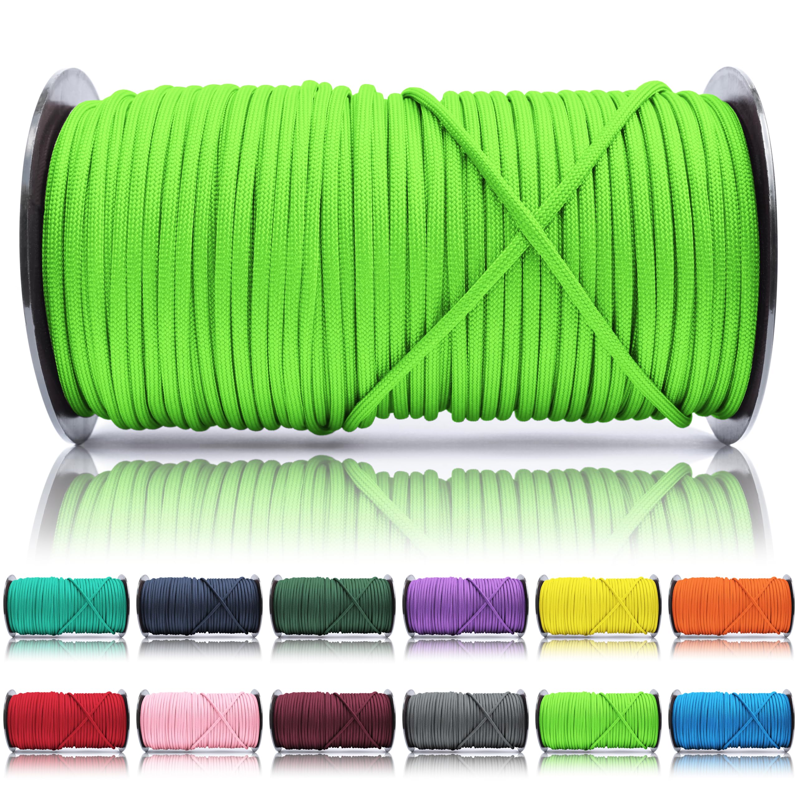 Ganzoo Paracord 550 Tipo 3, Cuerda 4 mm 100 m con 7 hebras Interiores, Funda poliéster/Nylon, para Outdoor Camping Supervivencia, rutas de Trekking, asegurar Tienda, Collar y Correa Perro, Oliva — view 25