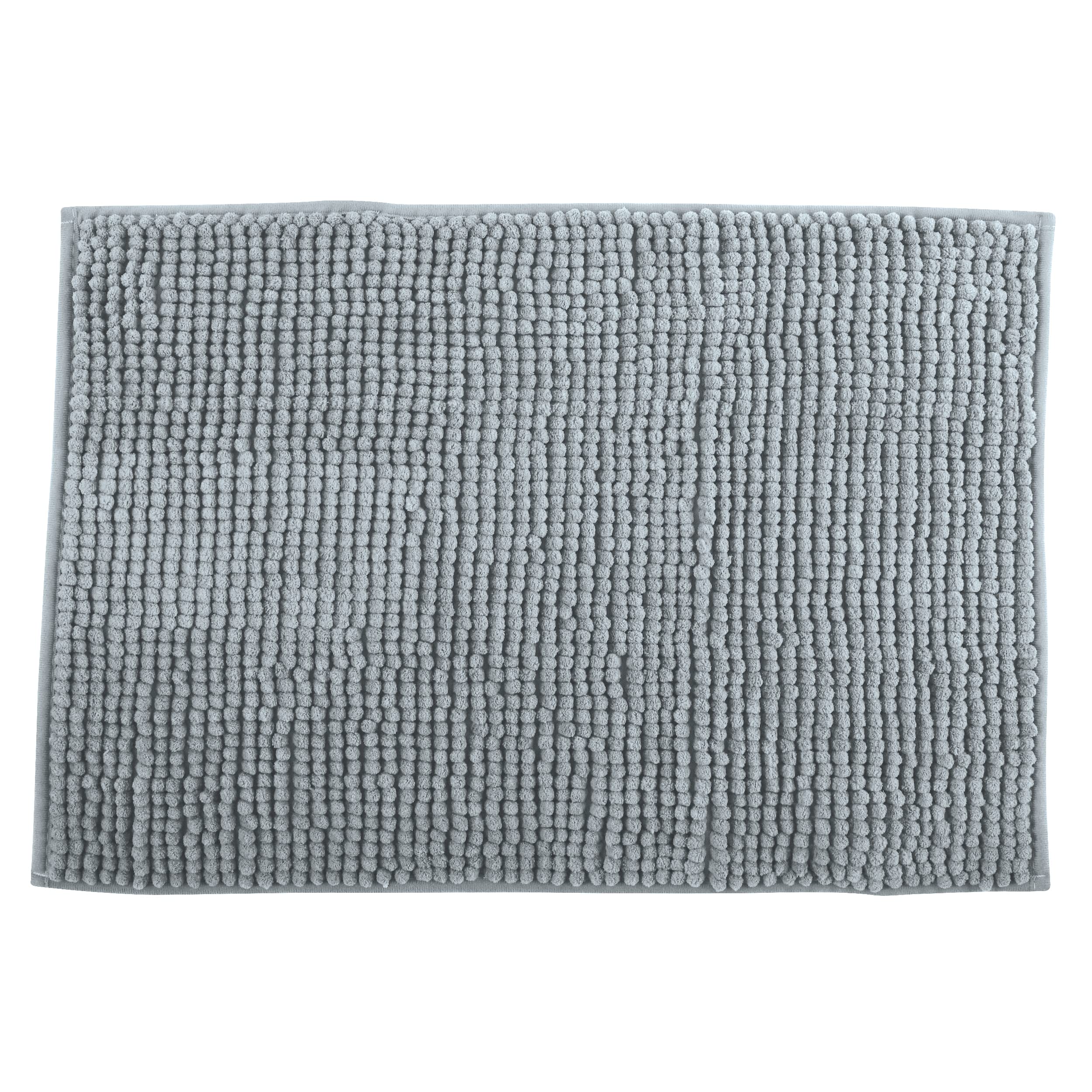 MSV Chenille High Pile Bath Mat 50 x 80 cm - Light Grey