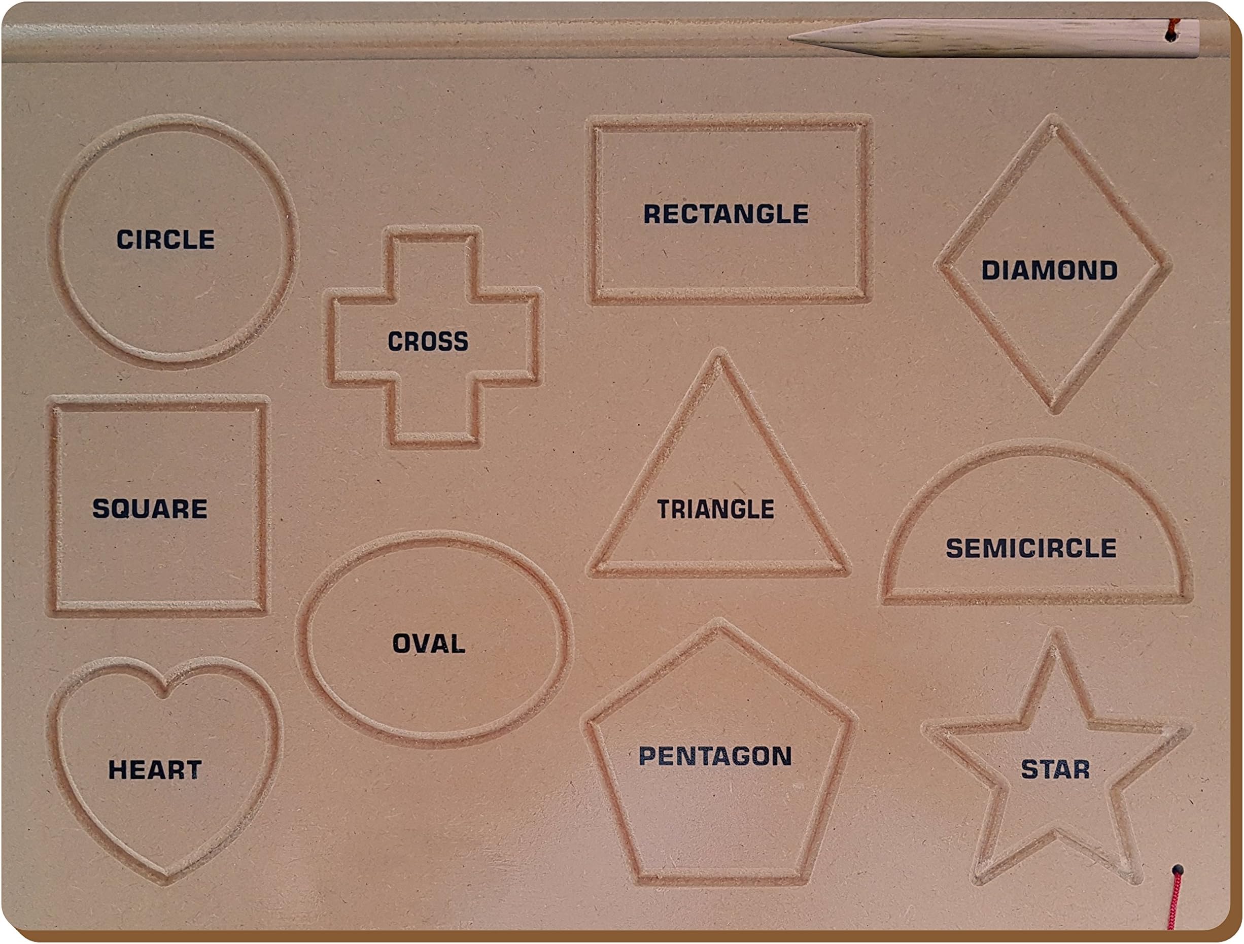 The Kiddy Depot - Shape Tracing Board (11 Shapes) - Educational Puzzle