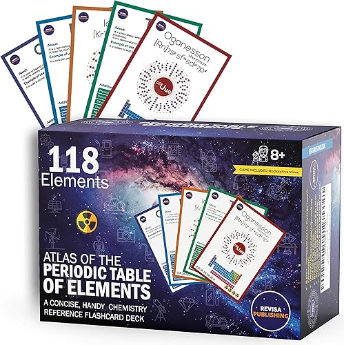 Miniatura 7 de Tabla periódica de elementos laminada Kit de ciencia de tarjetas | Ayuda de estudio de elementos rápidos| Juego de tarjetas flash de química para