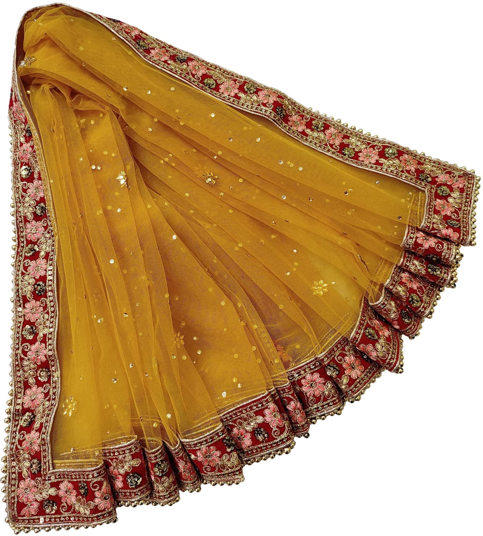 navti creations Women's Embroidered Net Dupatta (NC-207_Yellow, Mustard_Free Size)-picture-15