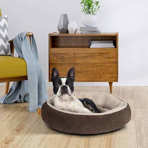 Miniatura 3 de Arden Selections Cama redonda para perros pequeños de 24 pulgadas para perros pequeños, lavable a máquina, acogedora, suave, calmante, cálida, cama