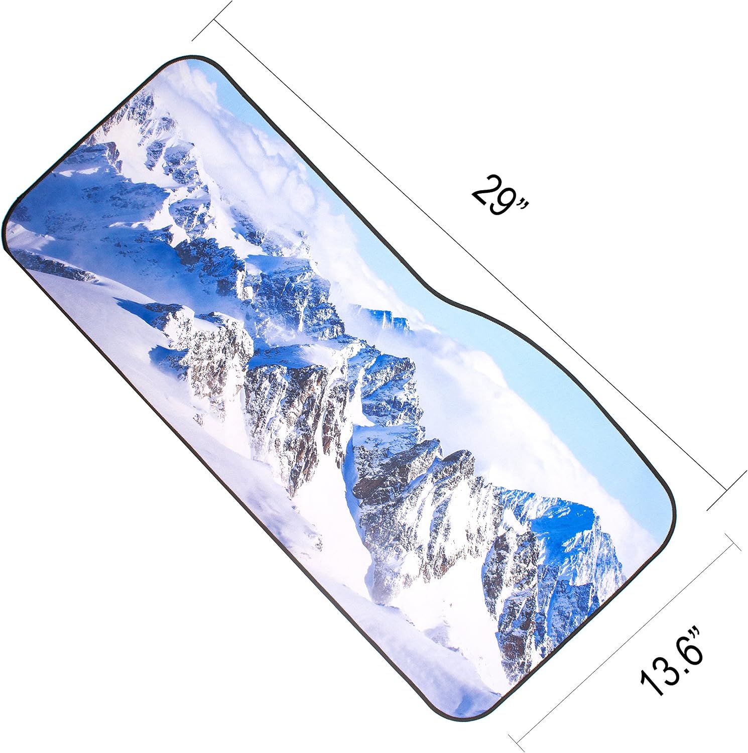 BRILA Extended Mouse pad - Curve Design Gaming Mouse pad - Stitched Edges & Skid Proof Rubber Base - 29" x 13.8" x 0.12" X-Large Mouse Keyboard Desk Mat for Computer (Snow Mountain)
