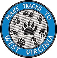 Vista 1 de Haz pistas a Virginia Occidental de 3.5 pulgadas, bordado de bricolaje, parches decorativos para planchar o coser, recuerdos de vacaciones, viajes