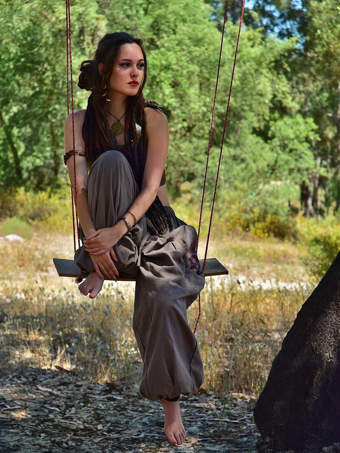 Siamrose Baggy Yoga Harem Pants Men Women Casual Lounge Trousers 2 Big Pockets, One Size, Elastic Waist - Image 2