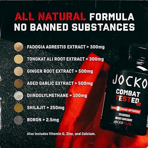 Miniatura 6 de Jocko Fuel Refuerzo de prueba para hombres  Refuerzo natural de resistencia, resistencia y fuerza  Constructor muscular para hombres y soporte de