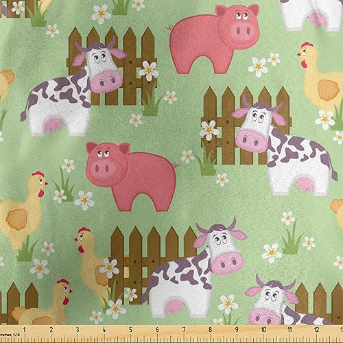 Miniatura 113 de Tela de panda Lunarable de The Yard, diseño de oso asiático con dibujos animados comiendo hojas y ramas, animal silvestre, tela decorativa para