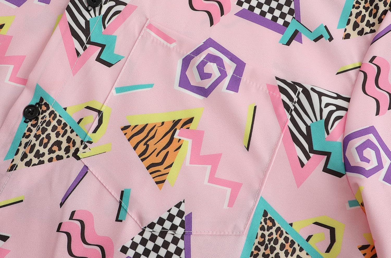 DOOPCCOR 90s Shirt 80s Shirts for Men 80s 90s Disco Retro Casual Button-Down Shirts 80s Mens Clothing - Image 2