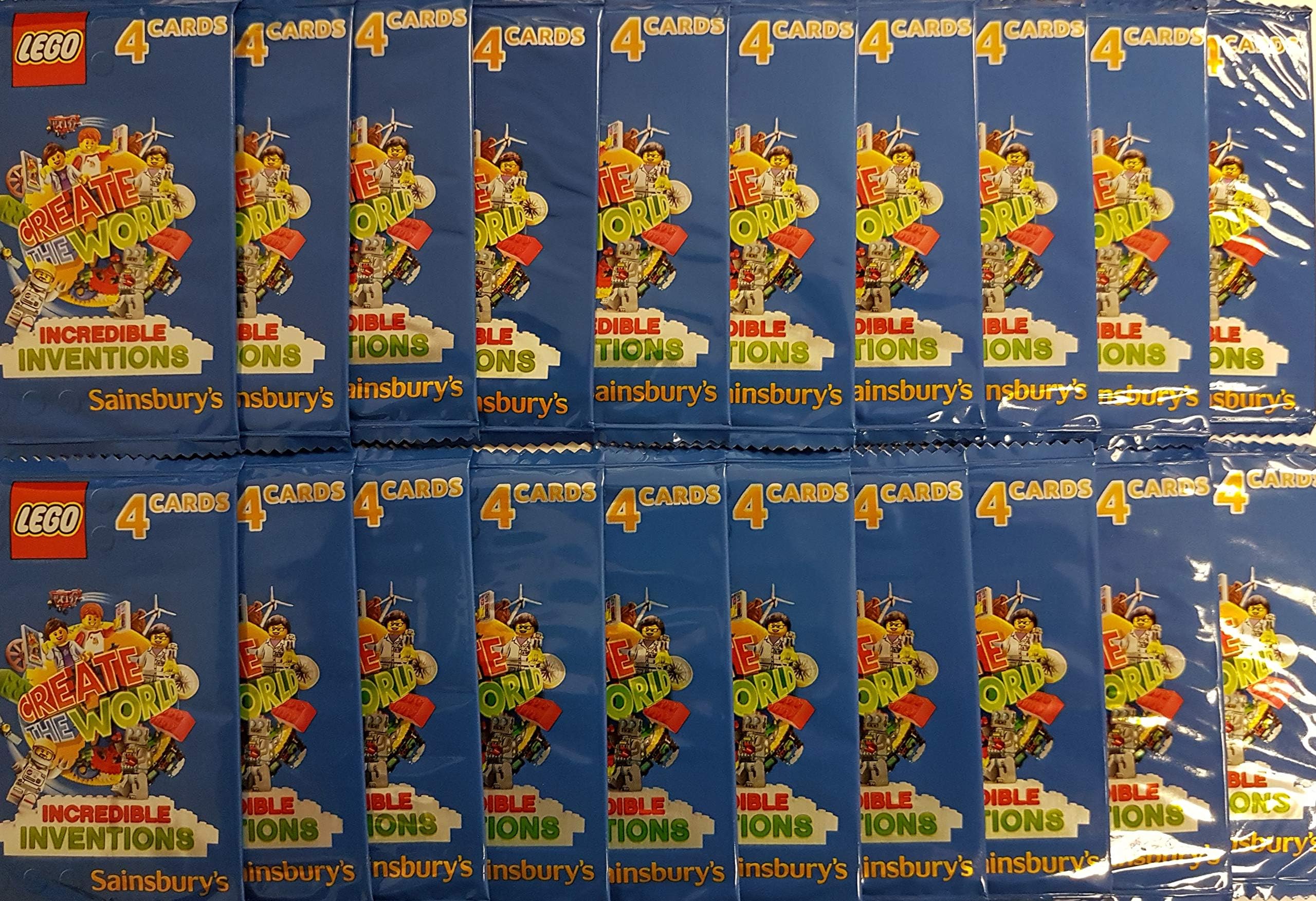 LEGO Create The World Incredible Inventions 20x Packs of Trading Cards (80x Cards)