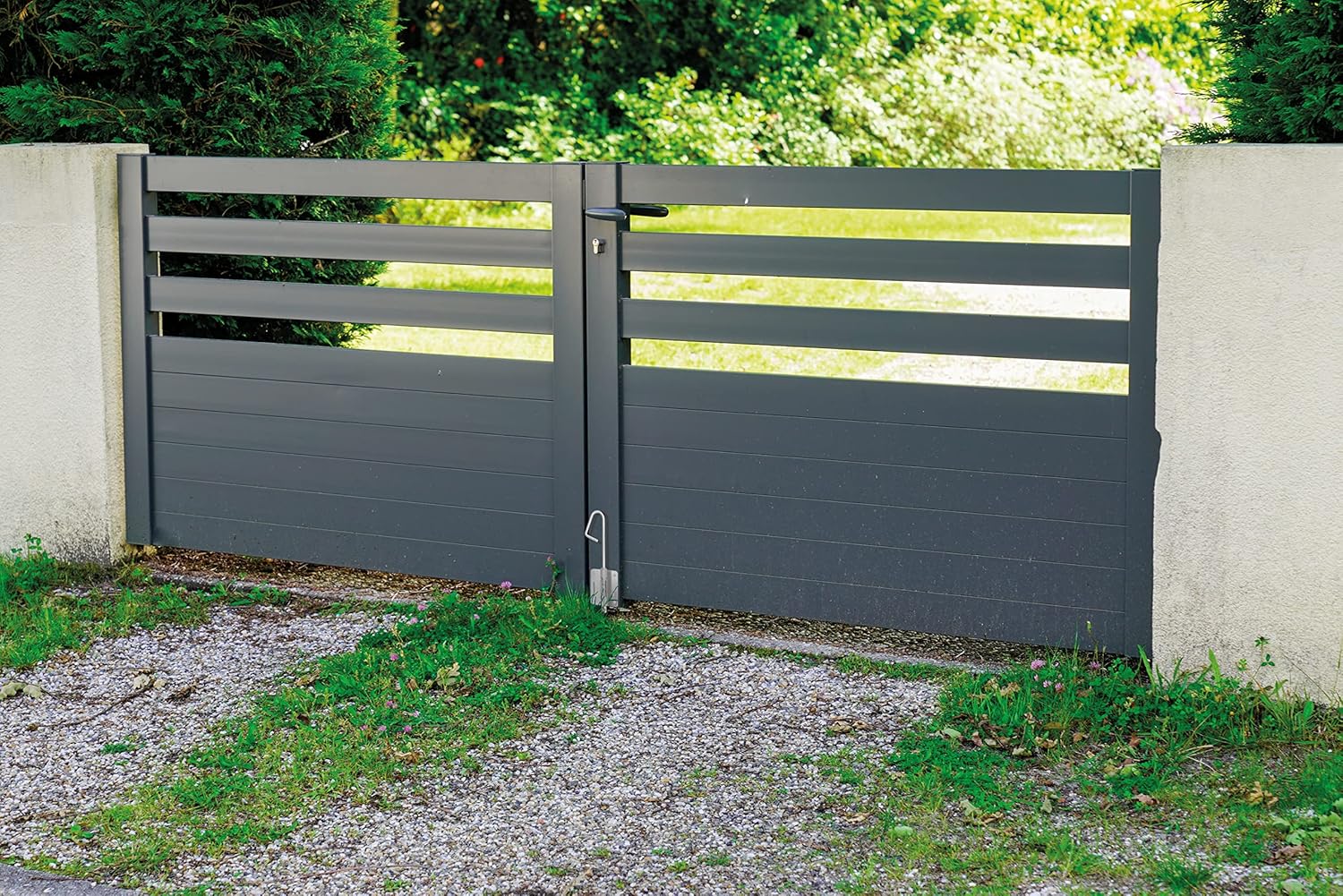 Amig - Door Overlay Pin - Security latch for your home - Heavy duty gate latch - Zinc plated steel - Colour: Silver - 400 x Ø12 mm