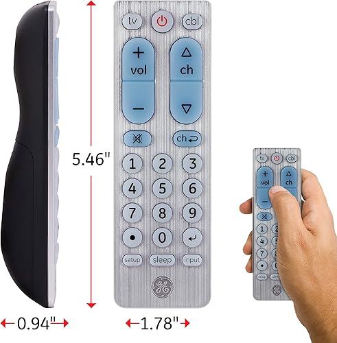 Miniatura 4 de GE - Control remoto universal con botones grandes para Samsung Vizio Lg Sony Sharp Roku Apple TV TCL Panasonic Smart TV reproductores de transmisión