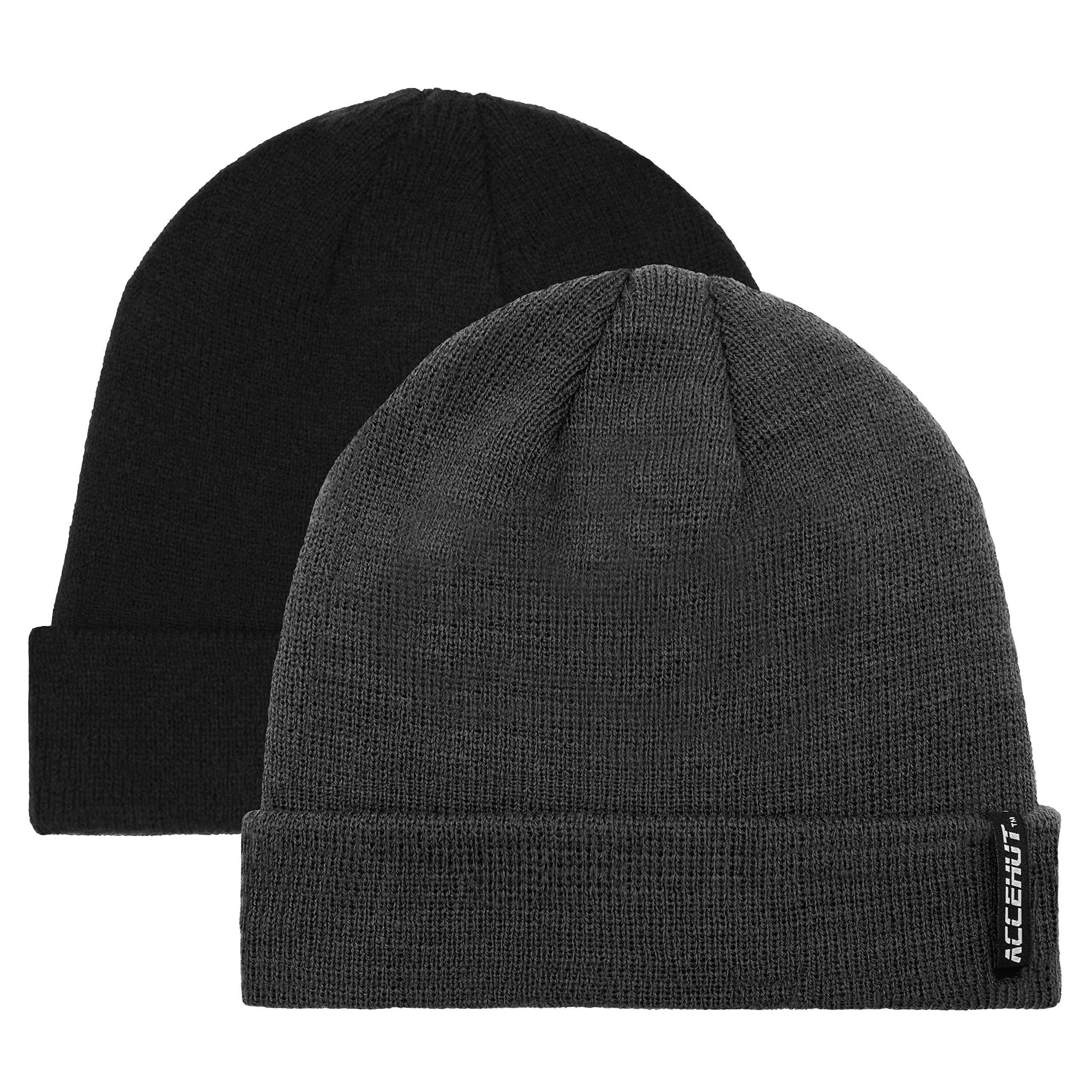 Beanie Hat for Women Men, Daily Winter Knit Skull Cap Cuffed Ski Hats
