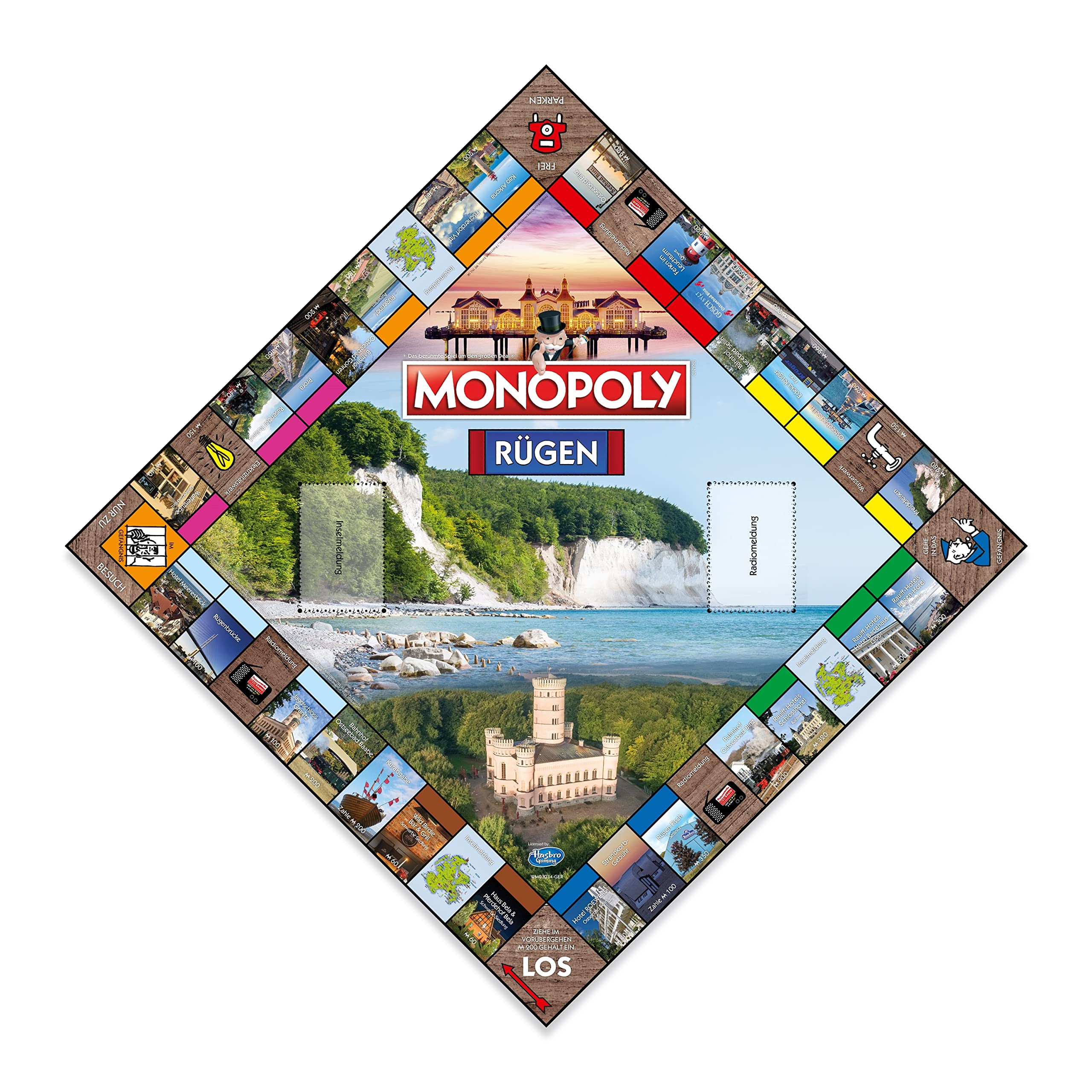 Winning Moves Monopoly - Rügen Brettspiel Gesellschaftsspiel Spiel, 2-6 Spieler, ab 8 Jahren, Insel-Thema, 120 Minuten Spielzeit