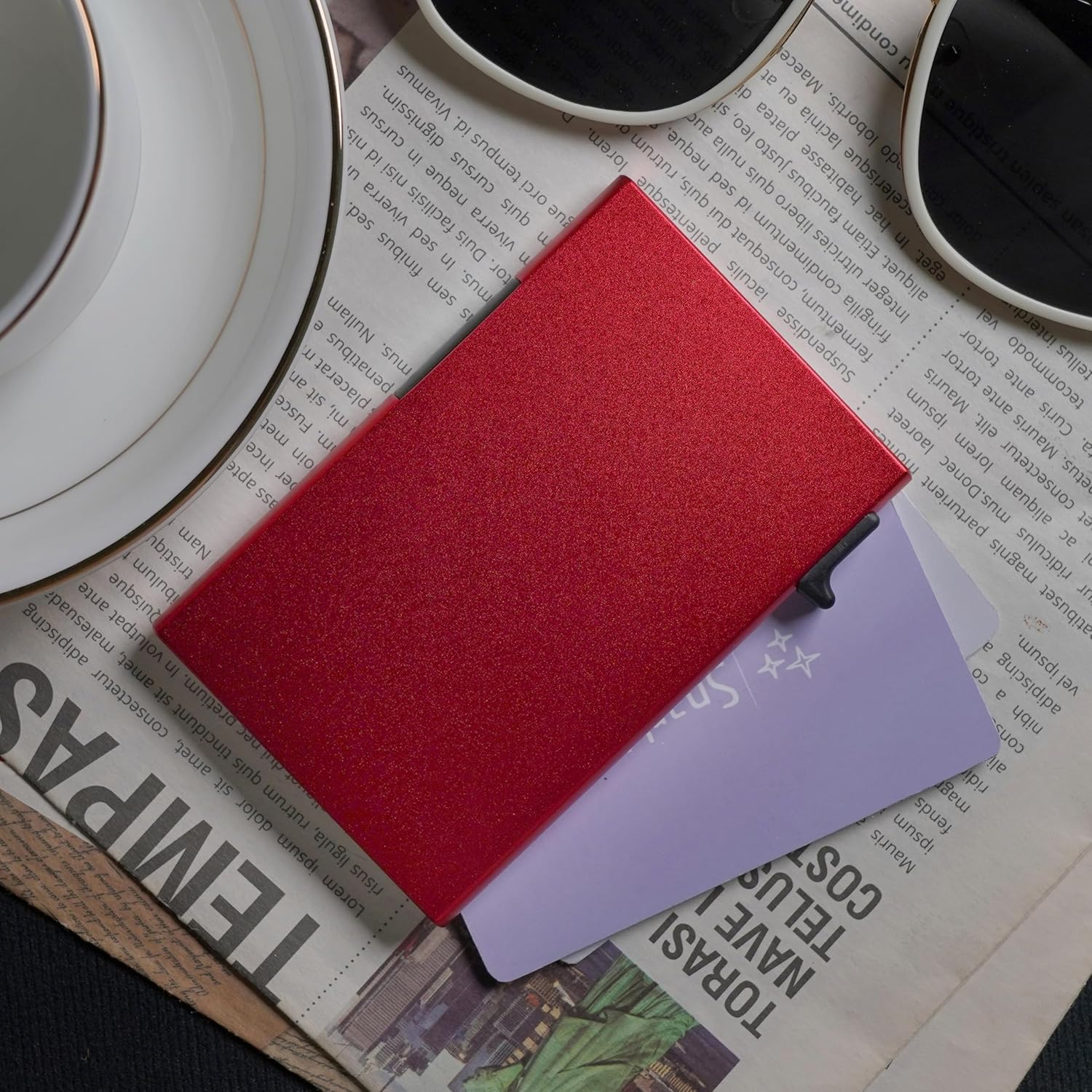 Slim Metal Wallets | RFID Blocking Credit Card Holder Wallet | Minimalist Pop Up Wallet for Men and Women - Image 5
