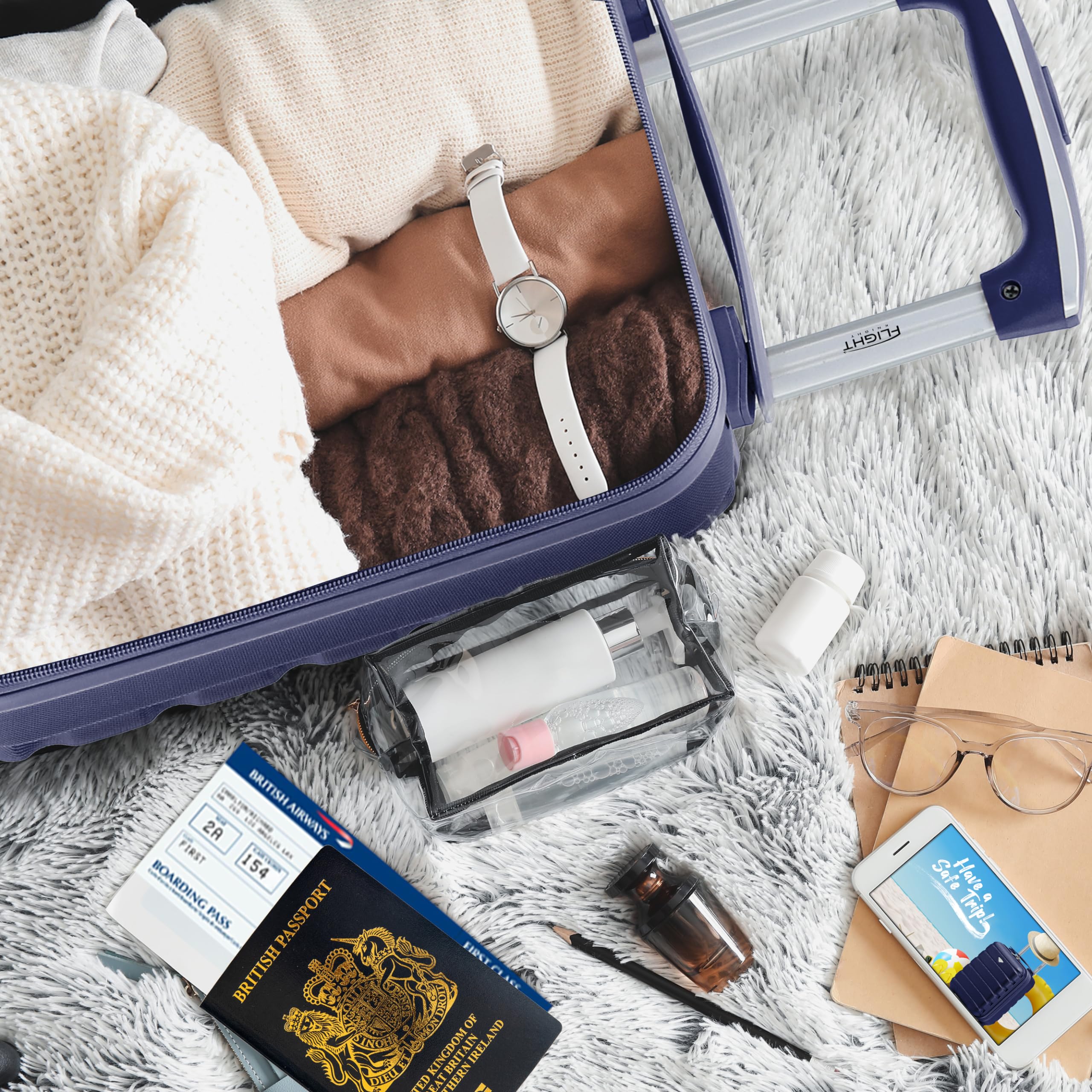 Flight Knight 40x20x25 Ryanair Underseat Cabin Bag, Lightweight Suitcase, Small Durable 4-Wheel Cabin Case, Maximum Carry-On Size, ABS Hard Shell, 10kg Hand Luggage Bag- 40 x 20 x 25