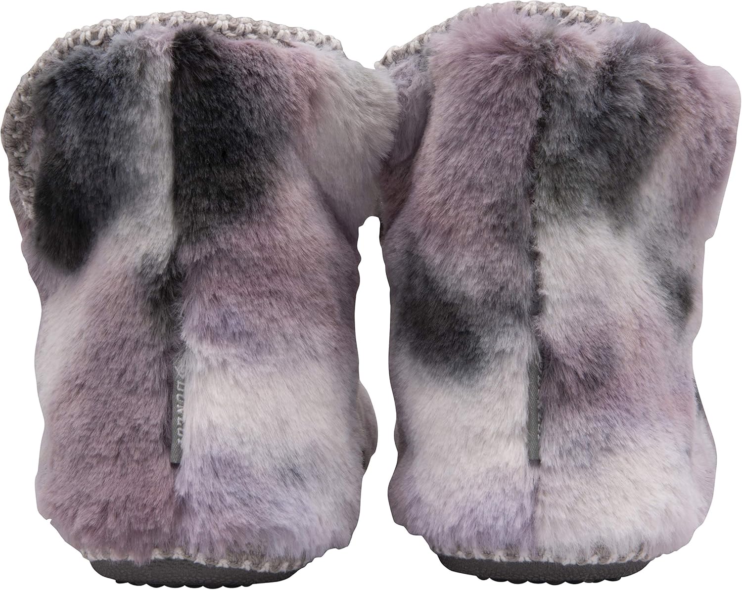 Dunlop - Womens Indoor Soft Cute Fluffy Plush Pom Pom House Boot Booties (7 US, Grey/Mink)