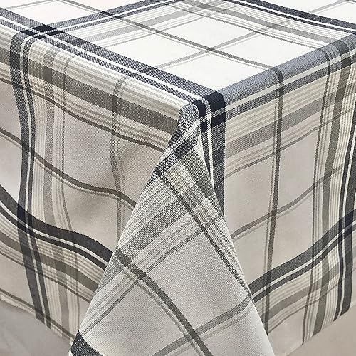 Miniatura 4 de CAIT CHAPMAN HOME COLLECTION Everyday Comfy - Mantel tejido de mezcla de algodón y poliéster a cuadros (mantel de 60 x 102 pulgadas, cuadros grises)