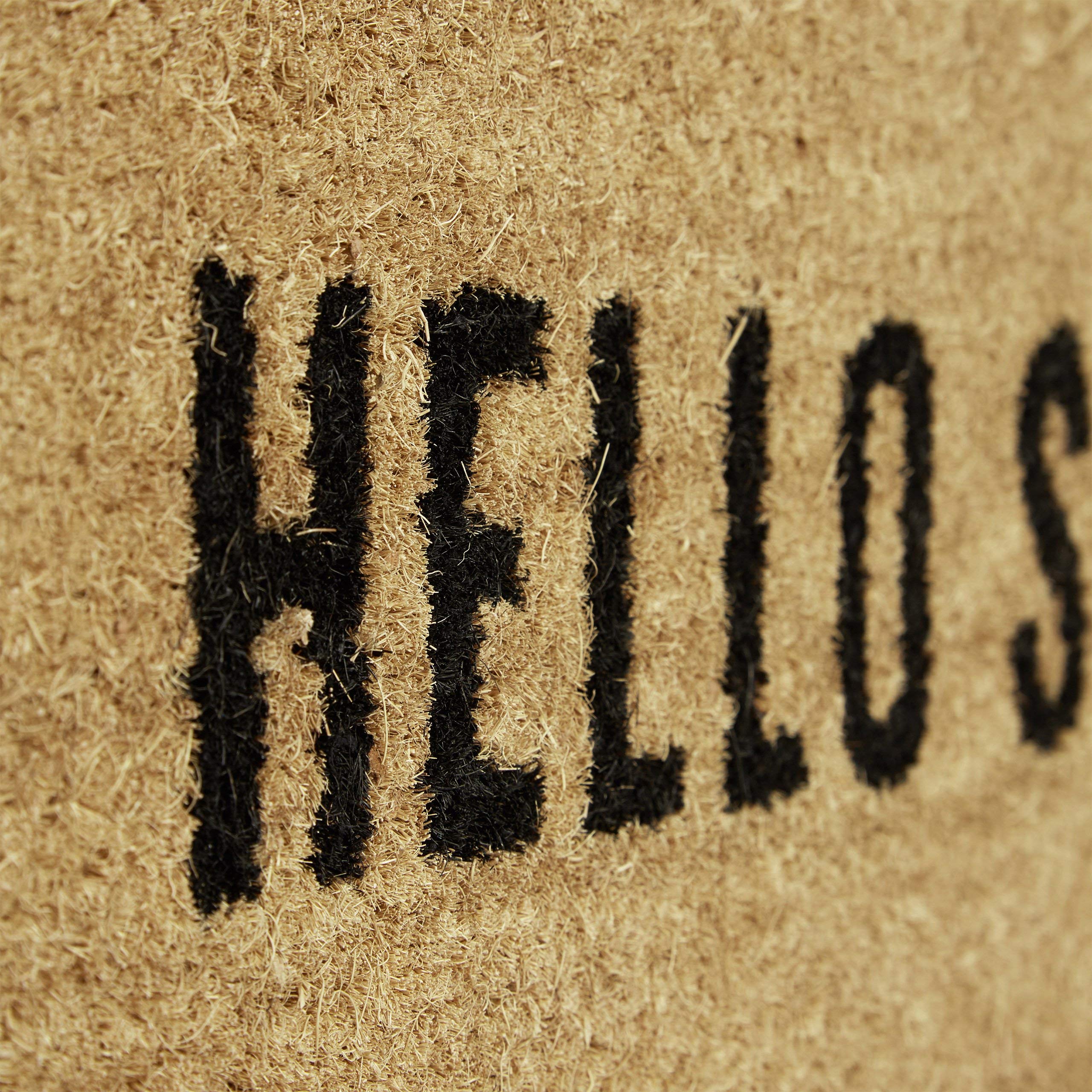 Relaxdays Narrow Coir Doormat "Hello Sunshine" Floor Mat made of PVC