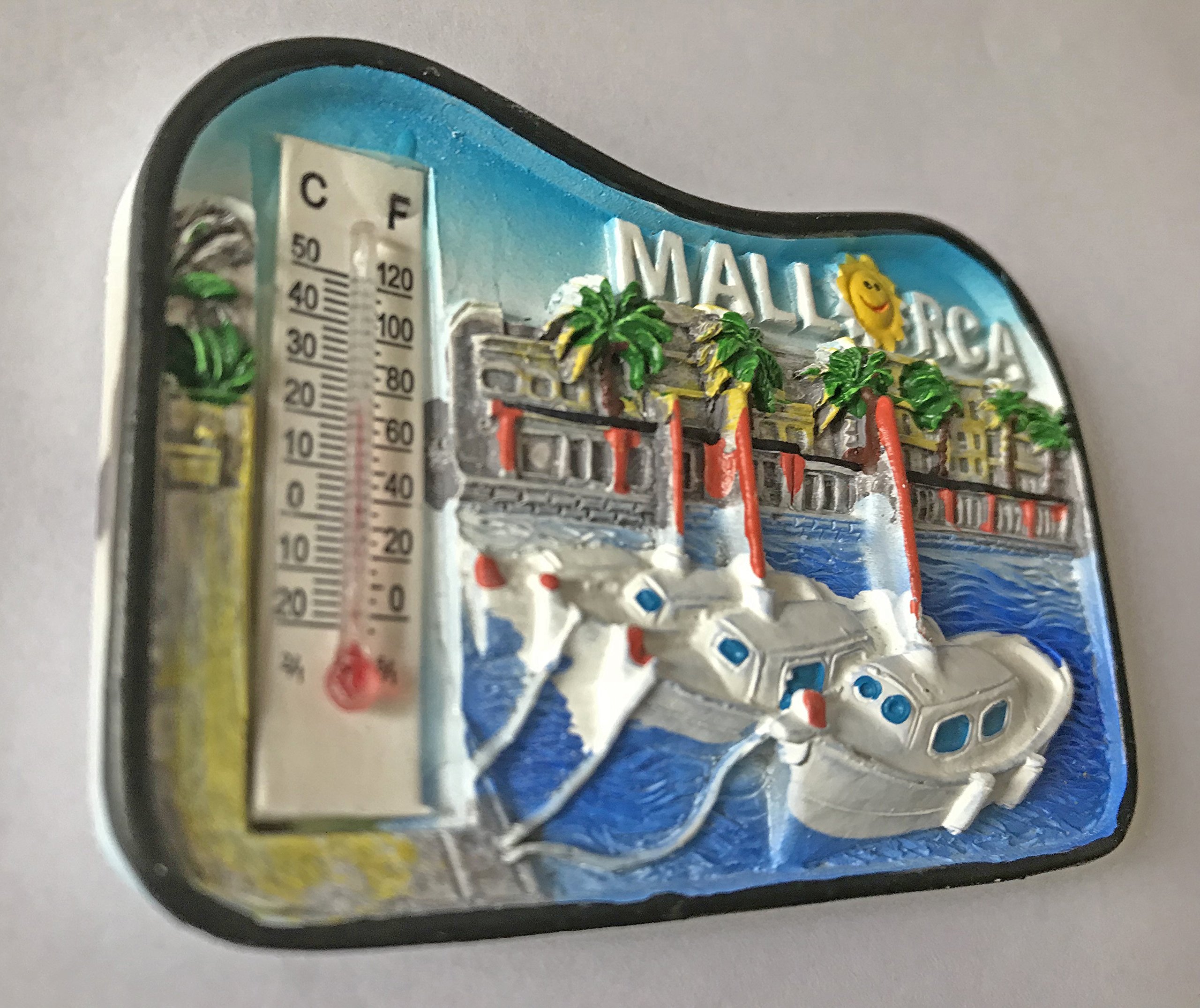 Mallorca - Magnete per frigorifero 3D, souvenir turistici, magnete per frigorifero in resina, termometro per decorazione domestica e cucina