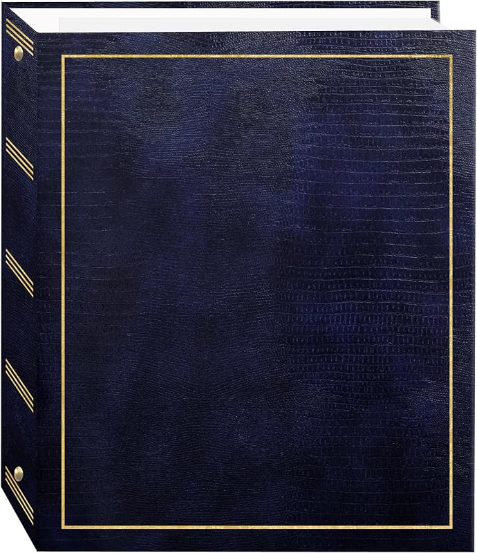 Pioneer Photo Albums Álbum de fotos magnético autoadhesivo de 3 anillas, 100 páginas (50 hojas), azul marino