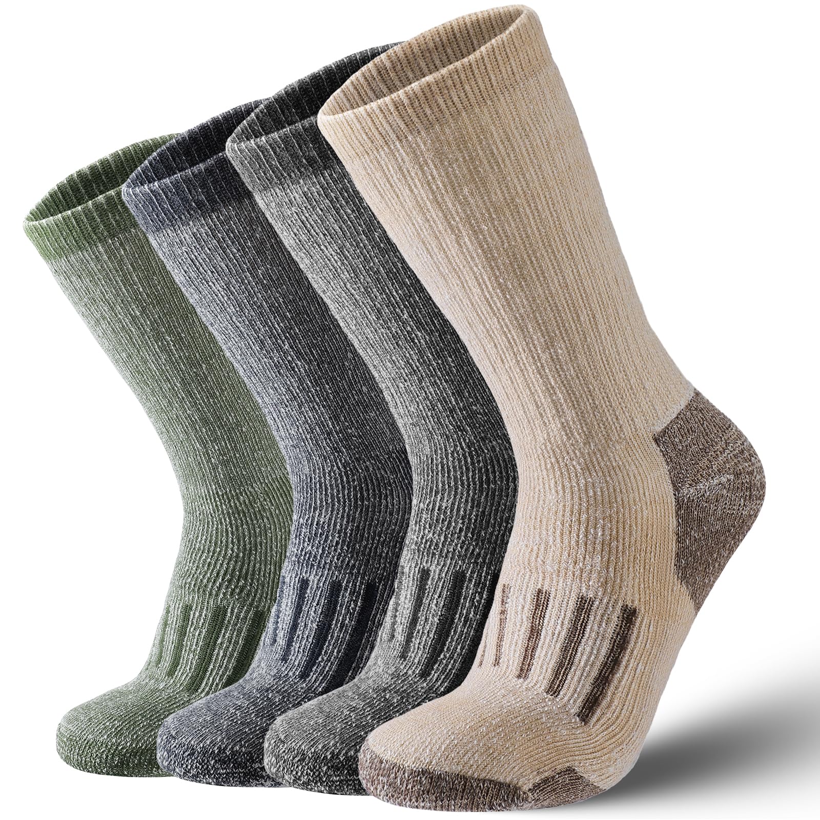 Clothirily 4 Pairs Merino Wool Socks for Men Women, Warm Hiking Boot Socks