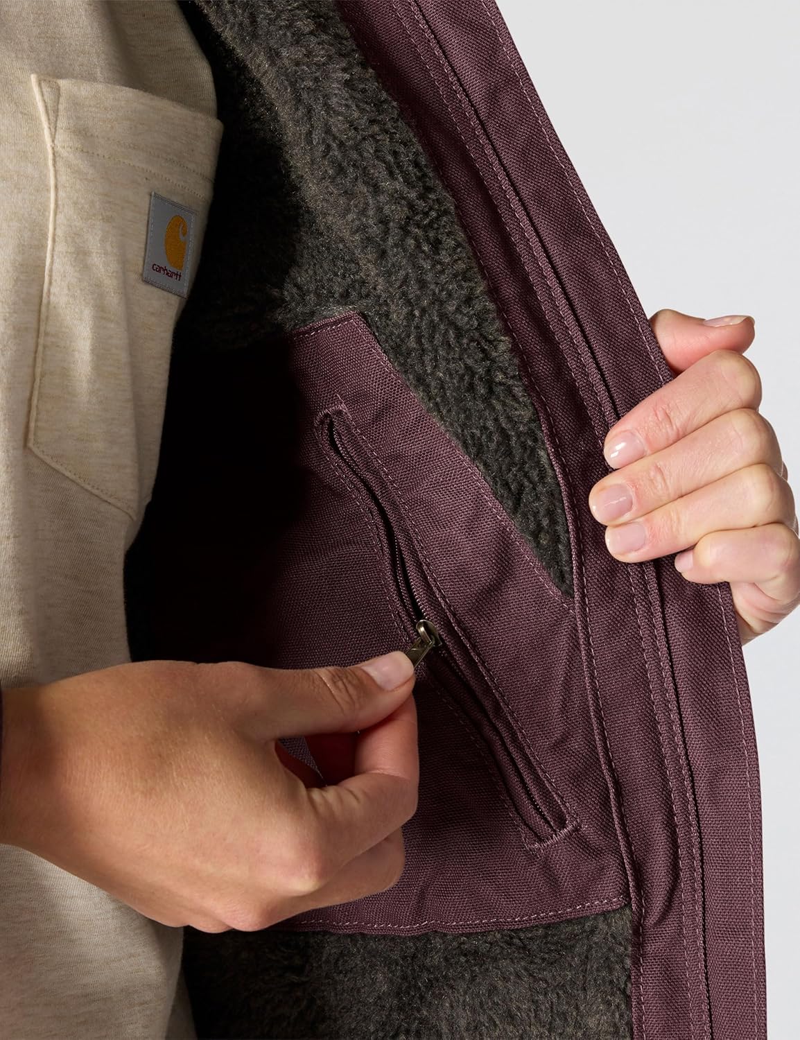 Carhartt Women's Loose Fit Washed Duck Sherpa Lined Jacket - Image 6