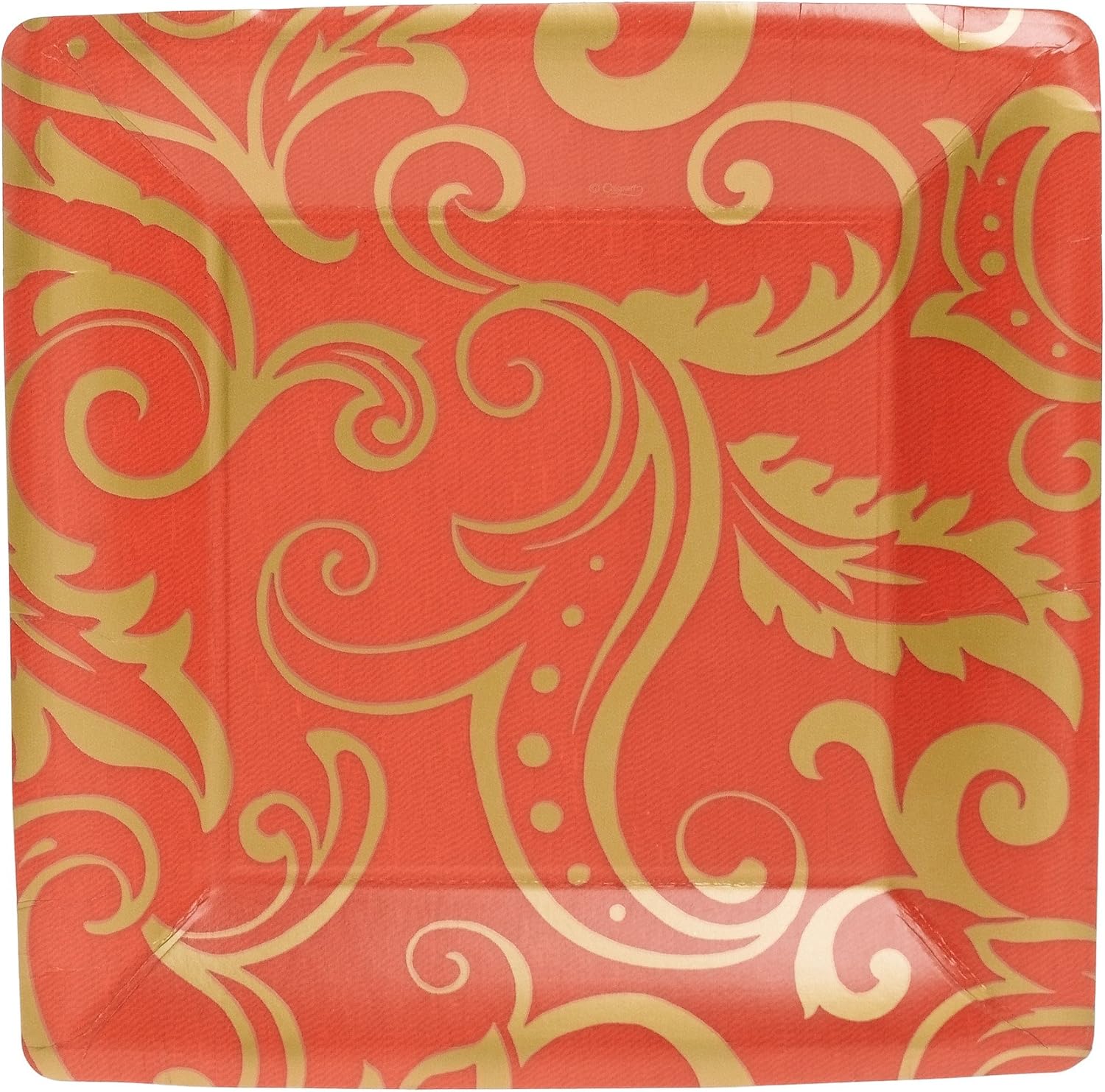 Entertaining with Caspari Filigree Square Paper Dinner Plate Package, Spice Dinner