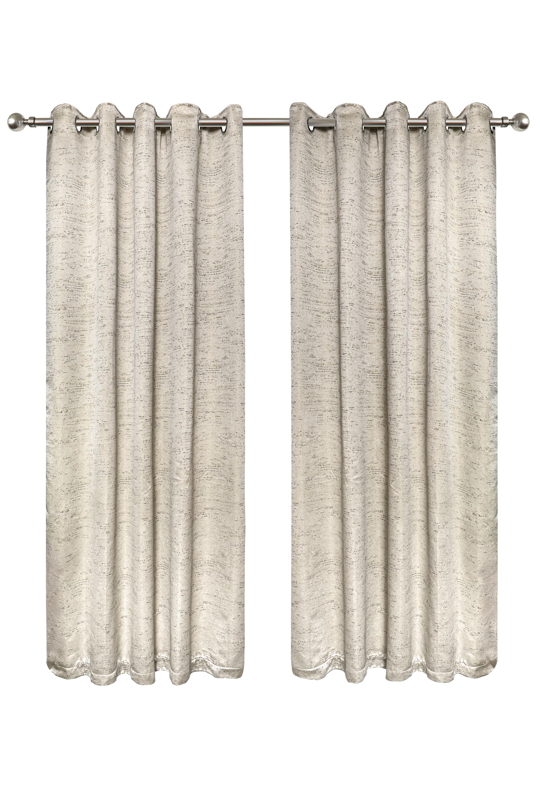 Emma Barclay Rowan Lined Eyelet Curtains - Soft Plain Ring Top Curtain Pair for Bedroom, Living Room & Lounge - Softens Daylight & Adds Privacy (Natural, W 66" x L 54" (2 Panels))