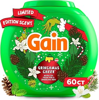 Gain Odor Defense Color Guard Liquid Laundry Detergent Pacs Grinchmas Cheer Scent