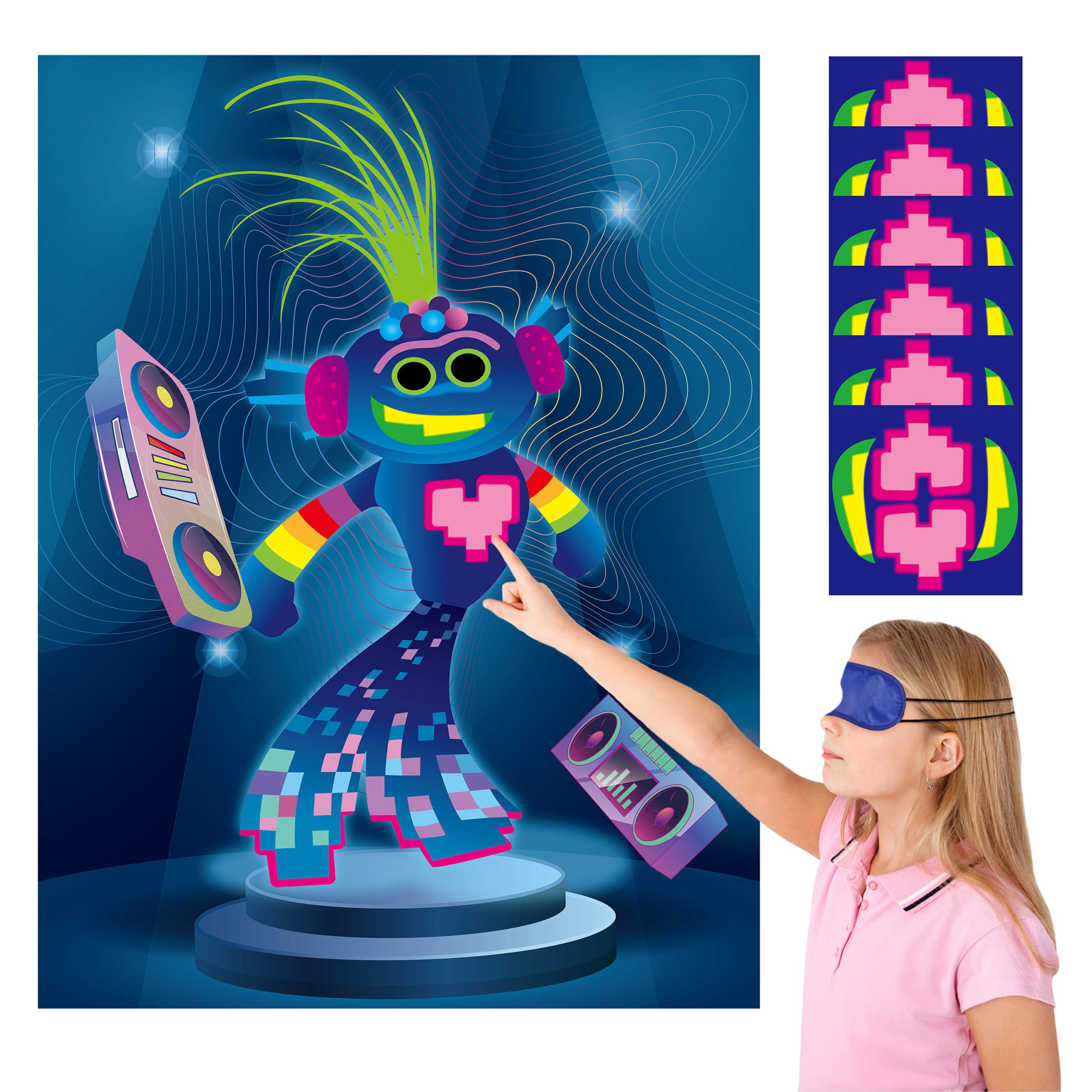 Buy ANGOLIO DJ Queen Barb Stickers Game, Pin The Tail Party Supplies