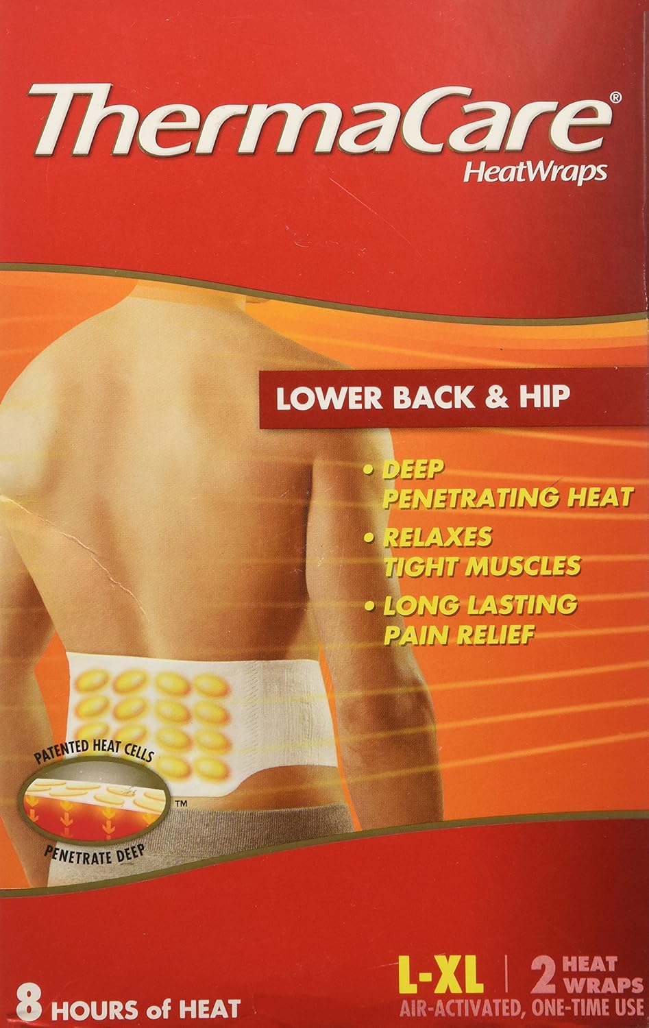 Thermacare Heatwraps Lower Back & Hip, L-XL-2 Count