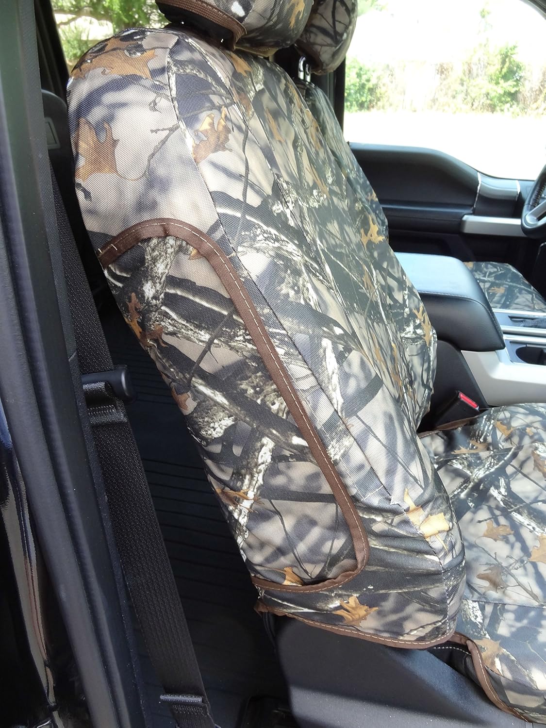 Durafit Seat Covers, F511 Camo Waterproof Exact Seat Covers 2015-2025 Ford F150-F550 XL/XLT/Lariat Front Buckets, Adjustable HR, Manual OR Electric Seats