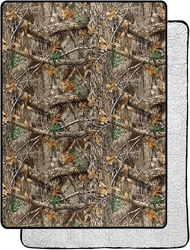 Miniatura 1 de Northwest Realtree - Manta Sherpa de seda táctil, 60 x 80 pulgadas, borde Realtree