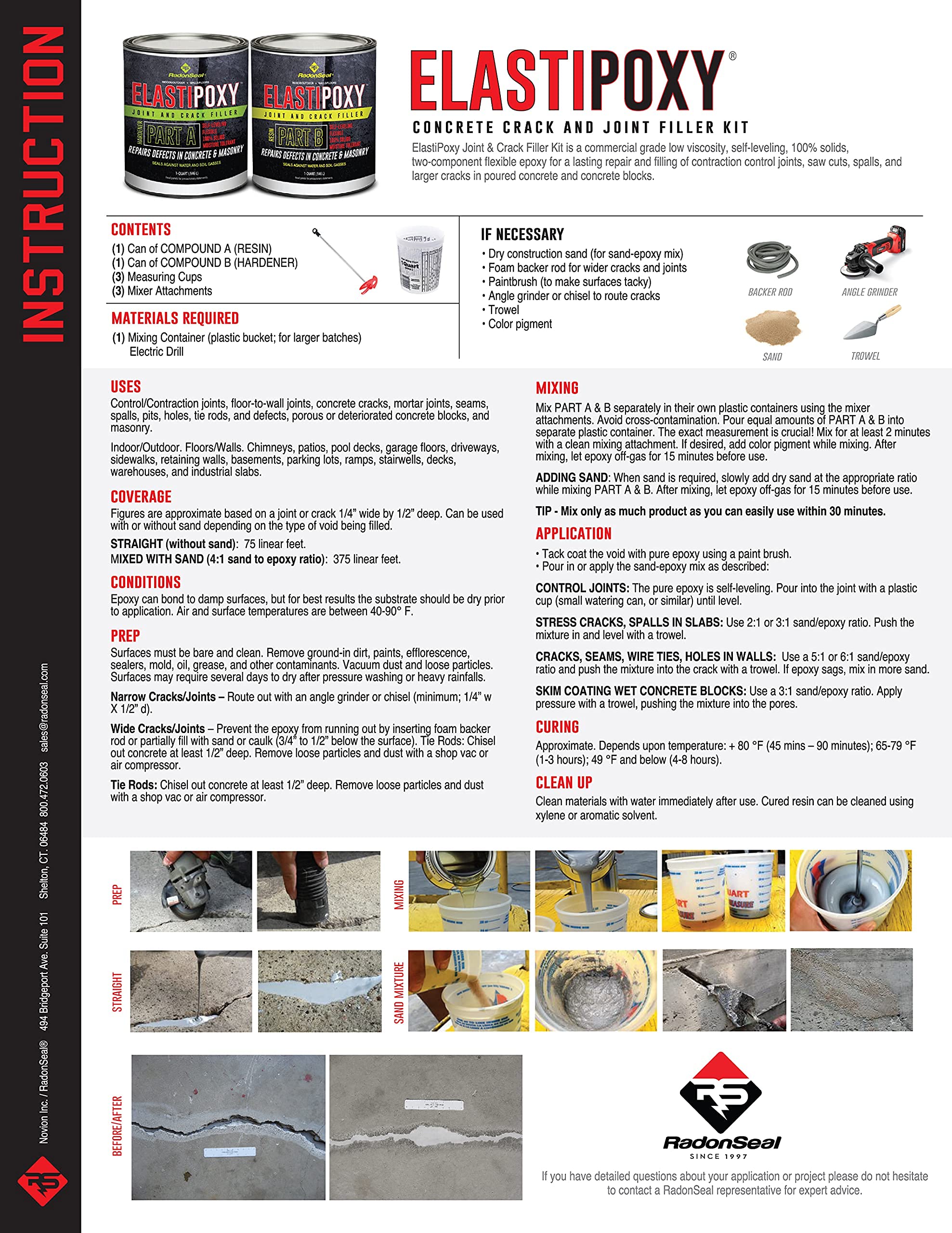 ElastiPoxy Concrete Joint & Crack Filler Kit (2qts.) Flexible Epoxy
