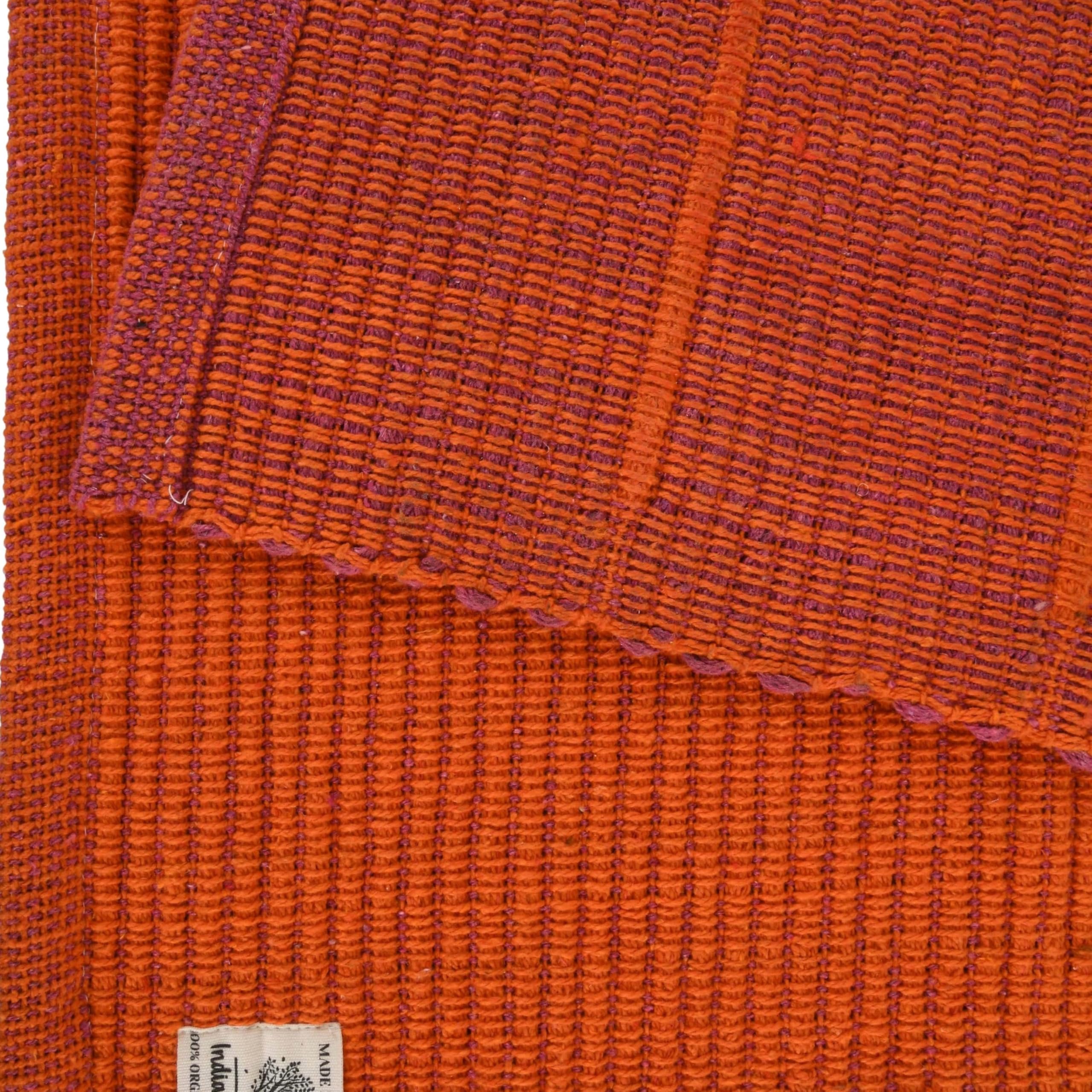 Tapis de yoga 100 % coton bio antidérapant : écologique, tissé à la main et extra long (71,1 x 188,8 cm) pour un confort et une stabilité ultimes avec sac de transport en coton