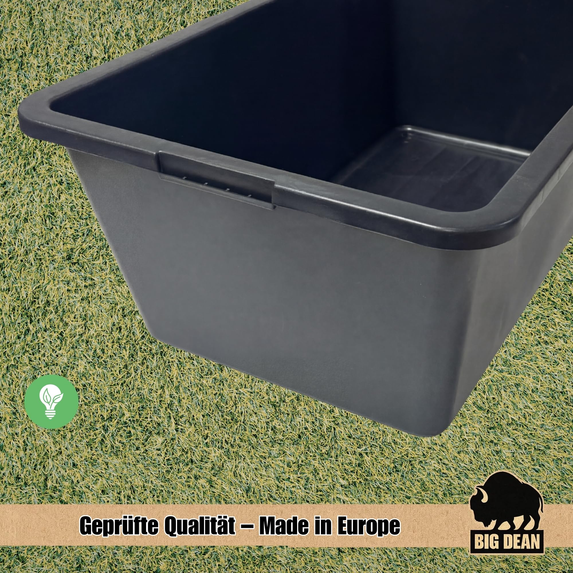 BigDean Lot de 3 bacs à mortier carrés - 80 l - 78 x 47 x 30 cm - Mini bassin | Très stable - Fabriqué en Europe
