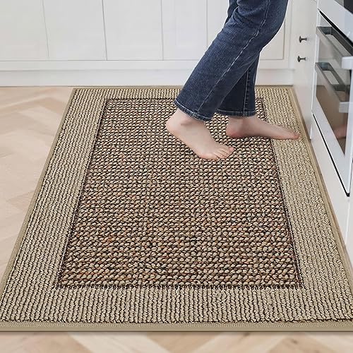 Miniatura 7 de BEQHAUSE Alfombras de cocina de 32 x 48 pulgadas, tapete de cocina antideslizante para piso, absorbente y resistente a las manchas, alfombras