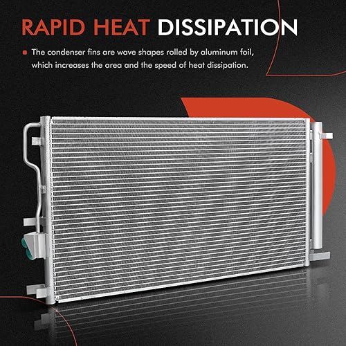 Miniatura 4 de A-Premium Condensador de aire acondicionado compatible con Jeep Grand Cherokee 2011-2021 y Dodge Durango 2011-2021, repuesto # 55038003AE