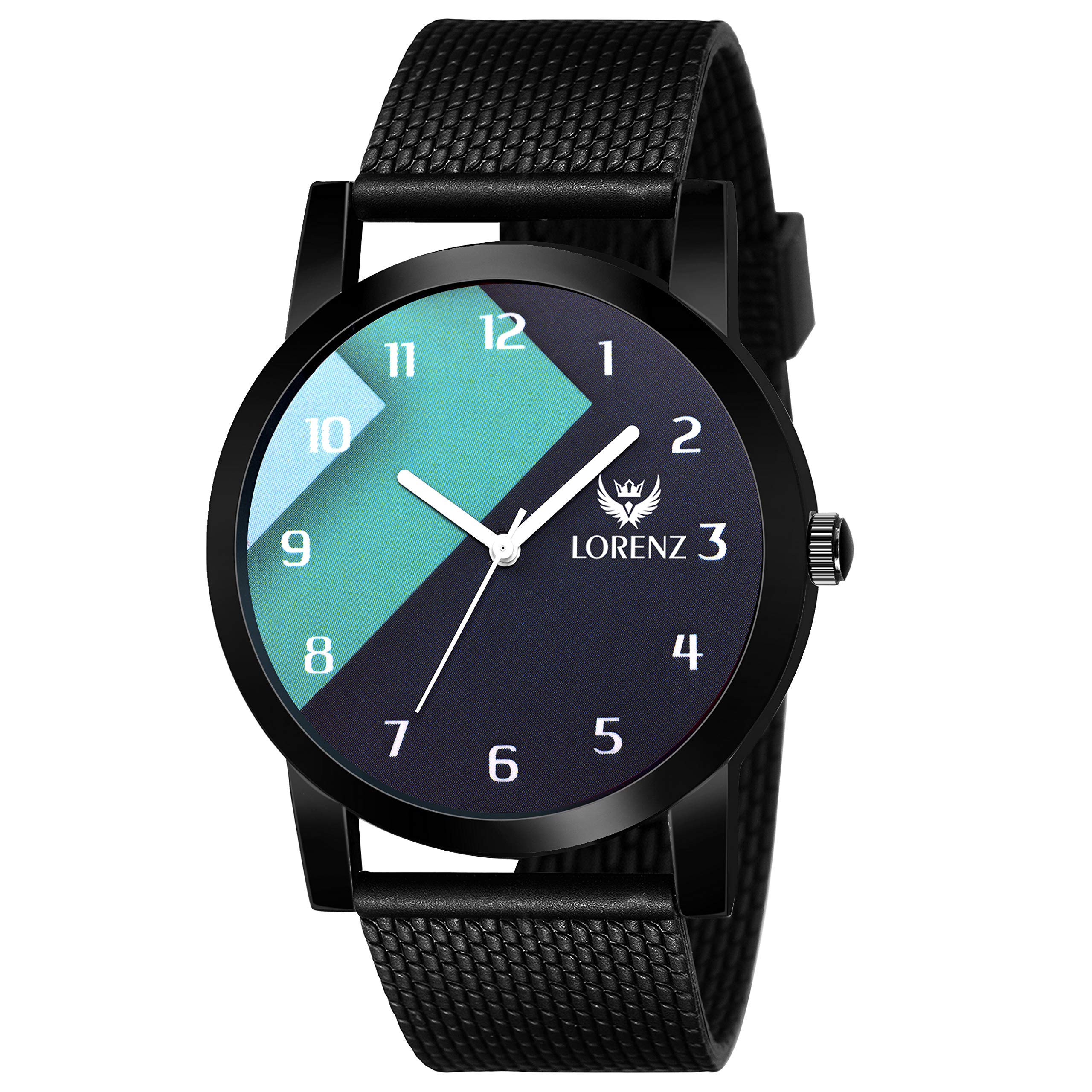 LORENZAnalog Men's Watch (Multicolour Dial Black Colored Strap)