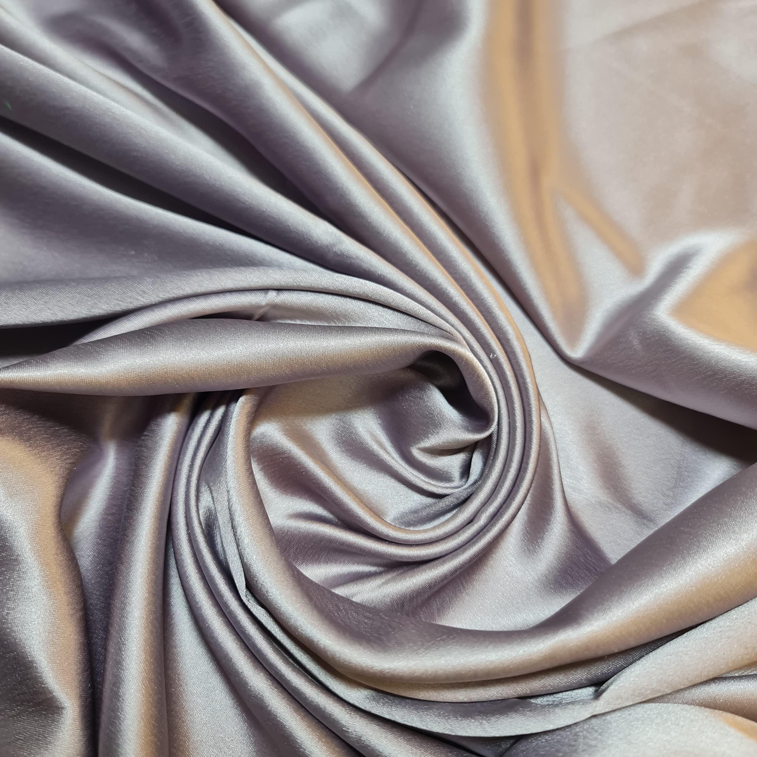New Glossy Charmeuse Silk Satin Bridal Dress Polyester Lining Craft Fabric IND 44" Meter (Mauve)