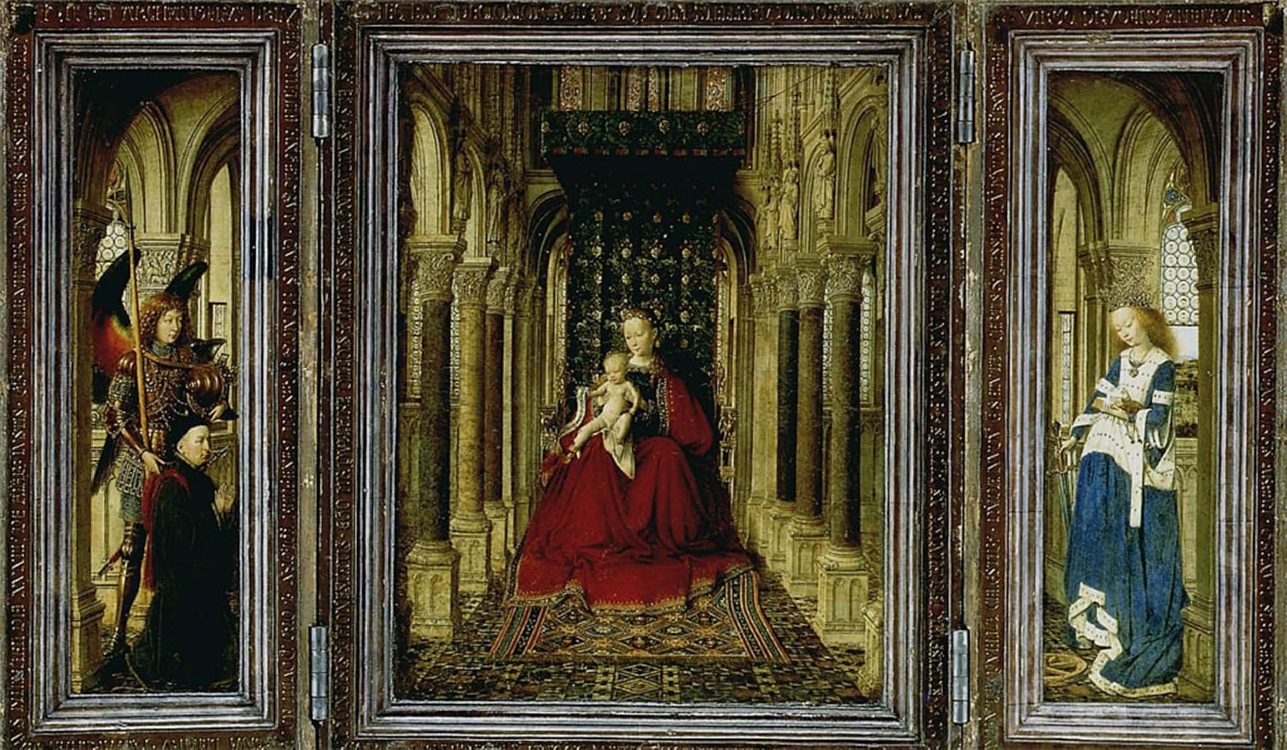 ARTXLXXBN Famous Art Print Poster Vintage Wall Art the Dresden Altarpiece by Jan Van Eyck Canvas Art Poster for Home Decor 60x90cm