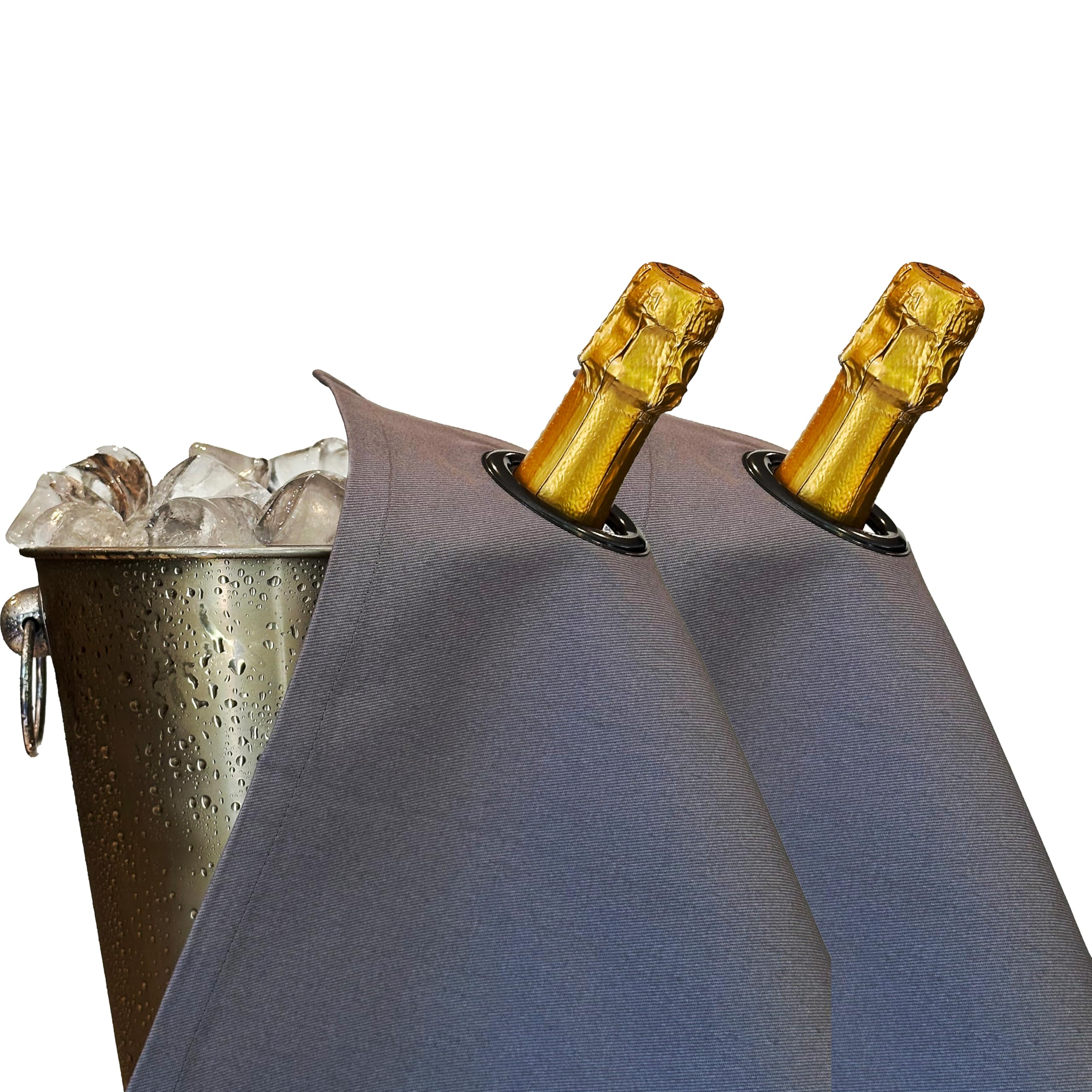 BottleCloths Classic - 42 cm, Metal Ring, Corner Hole (Platinum with Charcoal Ring, Pack of 2)