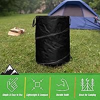 Vista 35 de Wakeman Outdoors, bote de basura plegable con tapa de apertura rápida y cierre (33 galones). Ideal para reciclaje, campamentos y más. Color verde