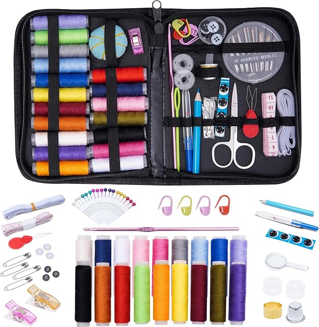 Small Sewing Kit with 21 Premium Sewing Accessories  103 Pcs Needle and Thread Kit - Home & Travel Sewing Kit Small for DIY, Emergency Mending - Professionals Sewing Kits for Adults UK & Beginners