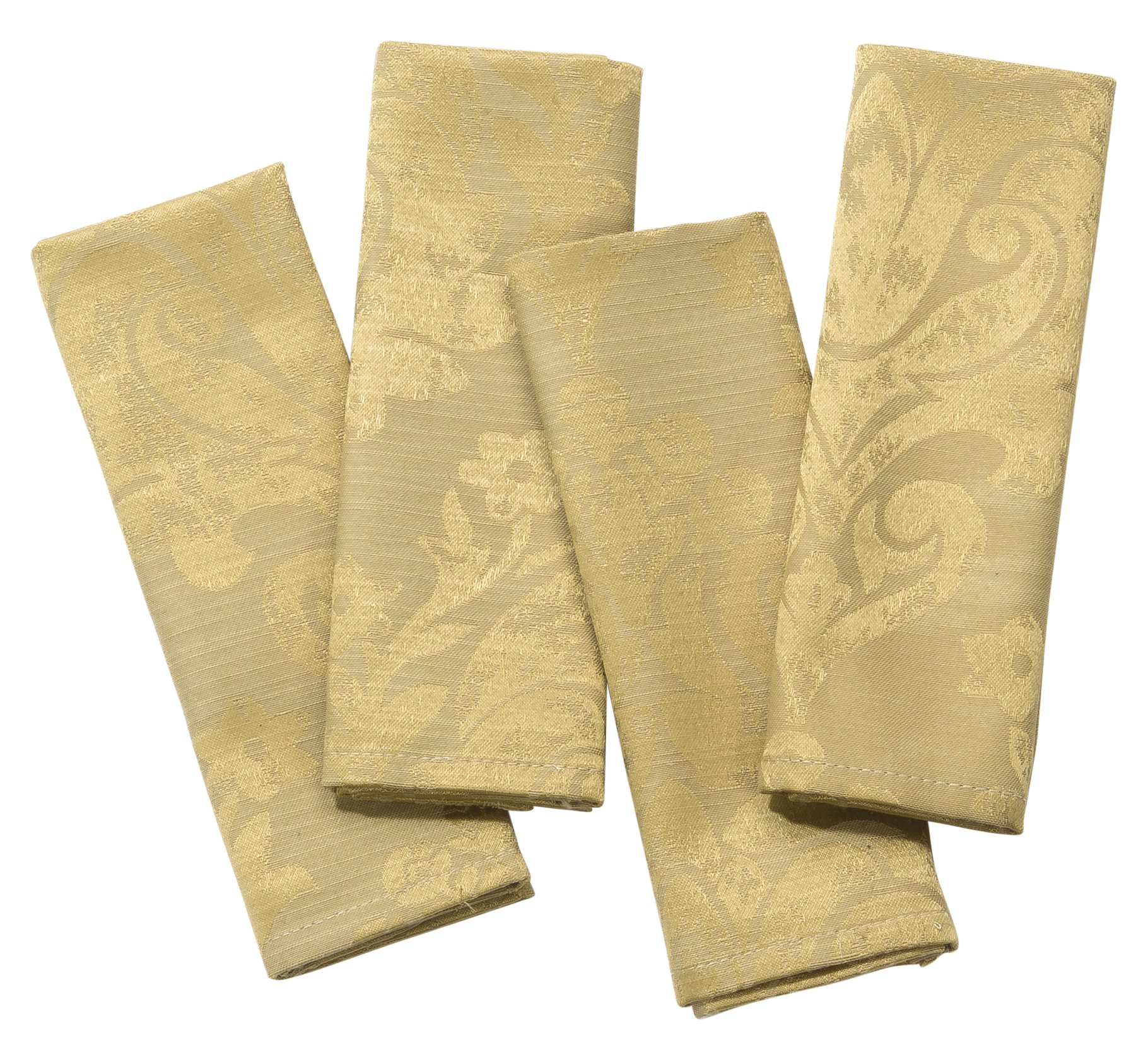 Palazzo Damask Antique Gold Pack Of 4 Napkins (20x20in-50x50cm Approx)