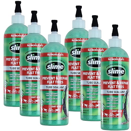 Slime 10004-6PK - Sellador de reparación de pinchazos de tubo de motocross, evita y repara, adecuado para todas las motocicletas de cross con tubos,