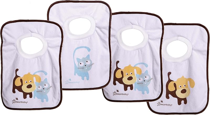 Terry Cloth Cotton Pullover Baby Bibs for Teething Feeding and Drooling - Super Absorbent & Extra Soft - Machine Washable for Easy Cleaning - Pets